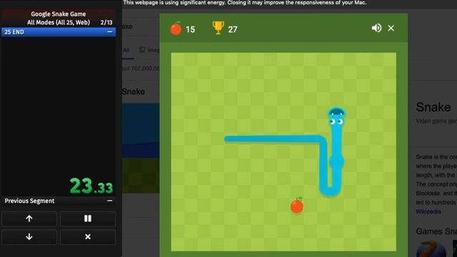 Google Snake Game in 0:43 by Azantix смотреть онлайн