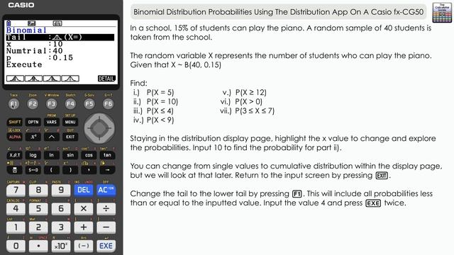 Binomial Distribution Probabilities Using The Distribution App On A Casio fx-CG50 | #Calculator смотреть онлайн
