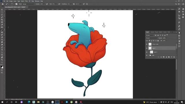 Speed Paint Poppy Buddy Dog | Photoshop смотреть онлайн