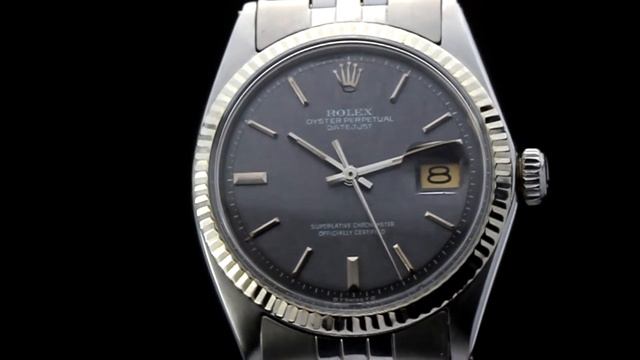 Rolex Oyster Perpetual DateJust Ref 1603 grey dial смотреть онлайн