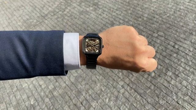 RADO True Square 38 automatic Open Heart black ceramic смотреть онлайн