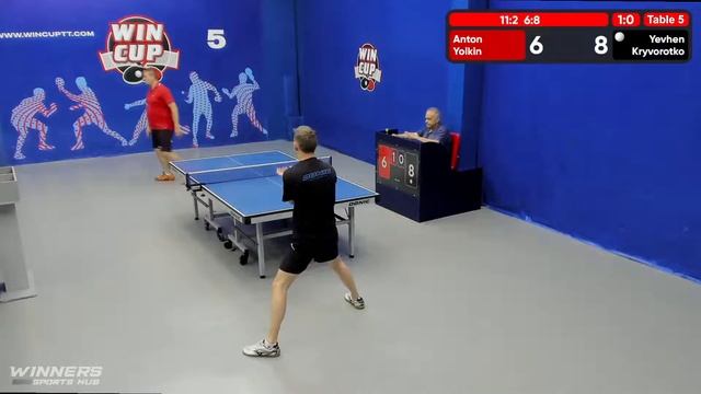14:30 Ёлкин Антон 3-0 Криворотько Евгений стол 5 ЮГ-4 18.06.22 смотреть онлайн