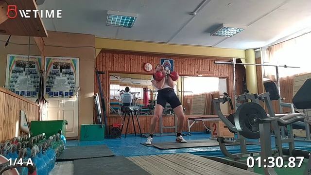 Толчок 32+32 кг., 3 мин., 44 раза. Бобовский А. В. смотреть онлайн