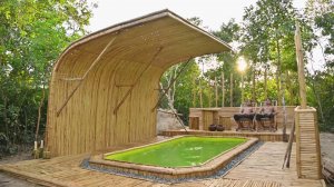 Постройте большого бассейна и элегантного навеса. Зоны релакса из бамбуковых бассейнов