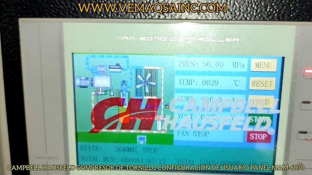 CAMPBELL HAUSFELD SCREW COMPRESSOR USER CONFIGURATION PANEL MAM-6070 смотреть онлайн