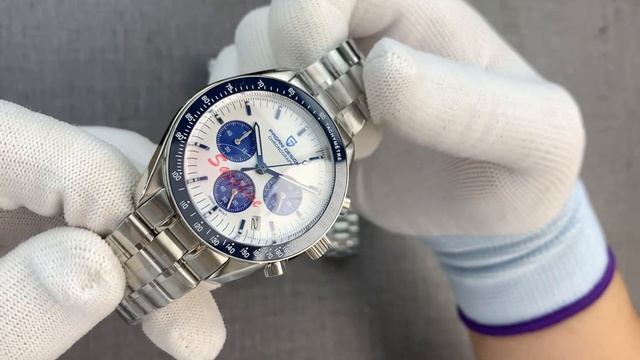 PAGANI DESIGN Men's Quartz Watches New Release Stainless Steel Sports Chronograph Wristwatch for Me смотреть онлайн