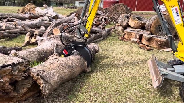 Wacker Neuson ET18 with a Norm log grab makes light work of these big logs. смотреть онлайн