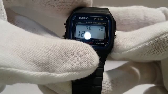 How to set a Casio F-91W watch - manual for correct digital setting смотреть онлайн