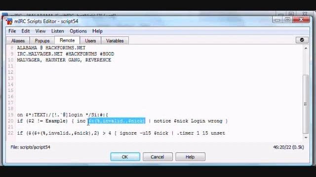 mIRC Scripting Tutorial 2 - Getting Started - Simple Login Blacklist смотреть онлайн