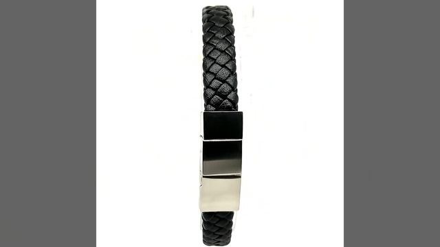 BR40164 - Black Leather with Blacksmith Hammered ID Bracelet смотреть онлайн