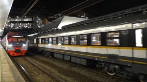 Новенький электропоезд ЭП2ДМ-0260 отправляется со 2 пути станции Железнодорожная (МЦД-4)