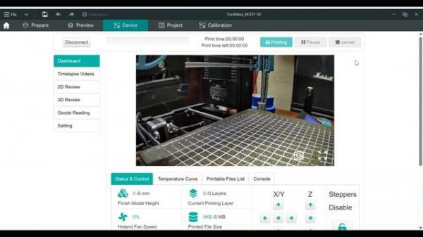 How to add Mintion beagle camera to the device tab in orca slicer