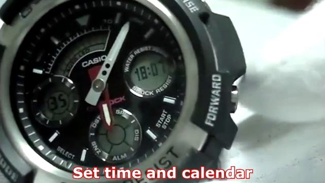 Setting G-Shock AW-590 digital time manual 4778 смотреть онлайн