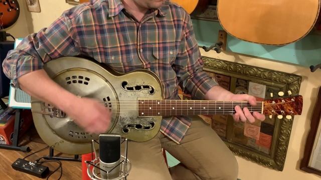1936 Dobro M-32 (Regal-made, Old Kraftsman brand) metal body spider-bridge resonator guitar смотреть онлайн
