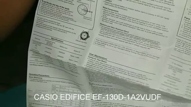 "UNBOXING" Casio Edifice EF-130D-1A2VUDF смотреть онлайн