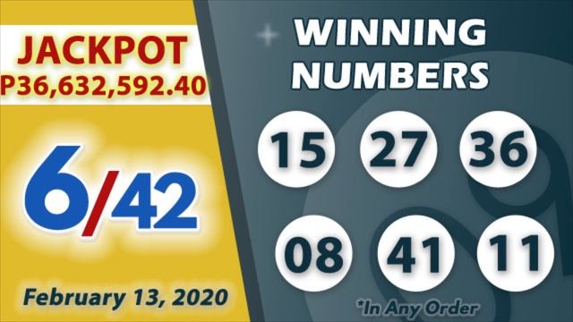 P36M Jackpot Lotto 6/42, EZ2, Suertres, 6Digit & Superlotto 6/49 | February 13, 2020 смотреть онлайн