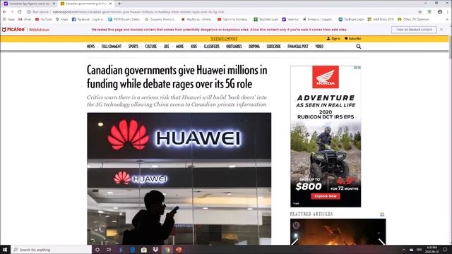 Huawei shut out of Canada for 5G смотреть онлайн
