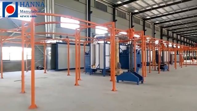 HANNA Powder Coating Line with manual fast color change solution смотреть онлайн