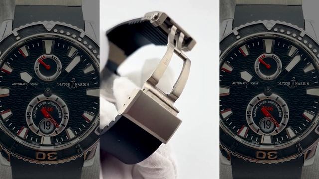 2016 Ulysse Nardin Maxi Marine Diver 42.7MM Strap Black Dial (263-33-3C/82) смотреть онлайн