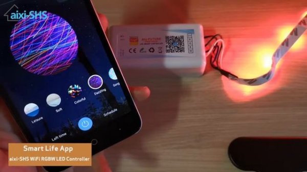 aixi-SHS WiFi RGBW Smart LED Controller Smart Life App Light Dimmable Compatible with Amazon Alexa