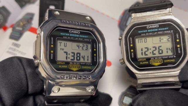 Custom with Silver METAL BEZEL DW-5200C （1984）　SQUARE G-SHOCK OF THE 1980s #DW5200C смотреть онлайн