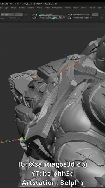 How to curve an object to a model! Zbrush смотреть онлайн