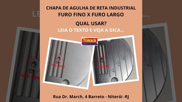 CHAPA DE AGULHA DE RETA INDUSTRIAL: FURO FINO X FURO LARGO QUAL USAR? смотреть онлайн