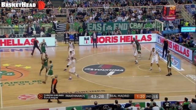 Xavi Pascual - Panathinaikos: Hammer action against Real Madrid смотреть онлайн