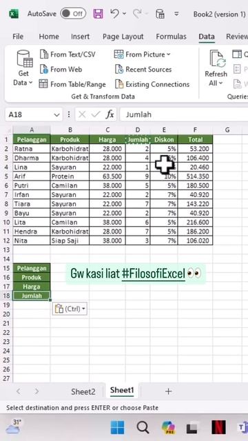 Mindahin tabel otomatis di EXCEL #excel #exceltips #exceltricks #tutorexcel #belajarexcel смотреть онлайн
