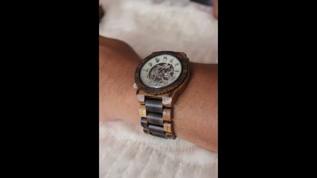 JORD Dover Series Zebrawood & Cream Automatic Watch смотреть онлайн