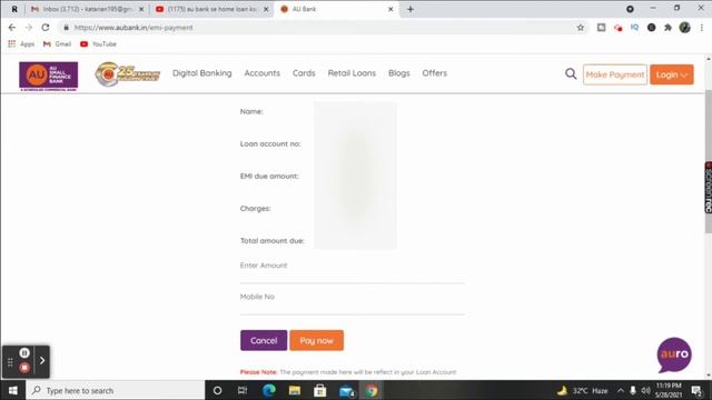 Au Bank Loan EMI Payment Online | How to Pay AU Bank Loan EMI Online | AU Bank Loan EMI Kaise Bhare смотреть онлайн