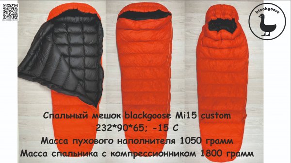 Спальный мешок  blackgoose Mi15custom подробный видеообзор