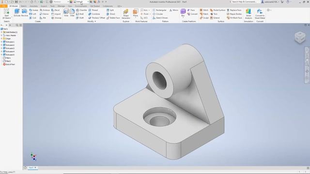 AUTODESK INVENTOR 2021 - SLIDING SUPPORT 3D & INVENTOR DRAWING | #29 смотреть онлайн