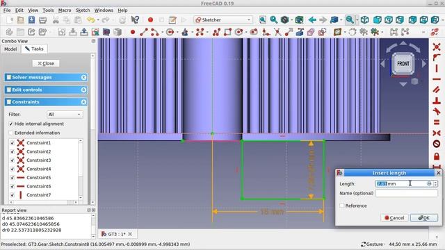 FreeCAD-0.19 GT3 Pulley 48 Teeth 2020-06-17 шкив GT3-48 зубьев