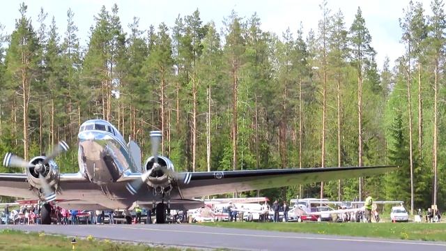 Douglas DC-3 Start Up & Take-Off  Finnish Airlines DC 3  Immola Airport Finland