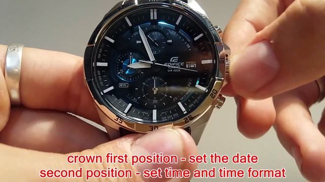 Casio Edifice EFR-556L-1A Set time and chronograph смотреть онлайн