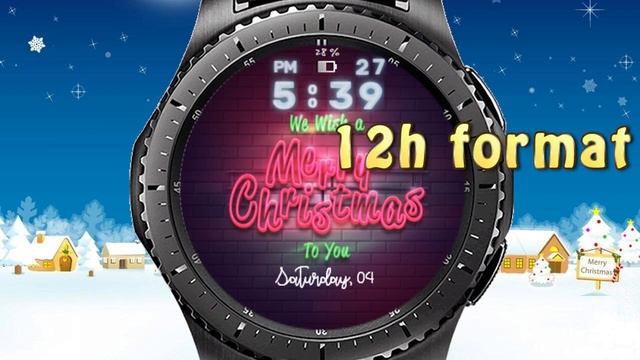 Gear S2, Gear S3 Watchface - Christmas Neon Wall смотреть онлайн