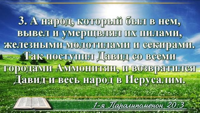 ВидеоБиблия Первая Книга Паралипоменон глава 20 без музыки Соколов смотреть онлайн