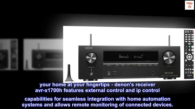 Denon AVR-X1700H 7.2 Channel AV Receiver - 80W/Channel (2021 Model), Advanced 8K HDMI Video W/ EARC