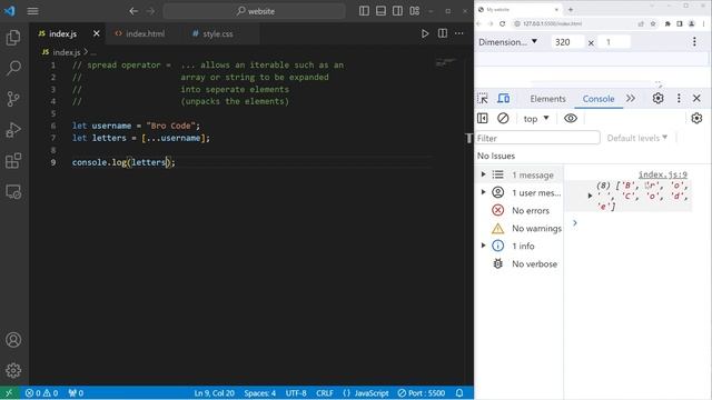 SPREAD оператор в JavaScript // JavaScript SPREAD OPERATOR смотреть онлайн