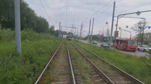 Трамвай 5, Ярославль, поездка в последний день работы маршрута до к/ост 9-я больница. #ярославль
