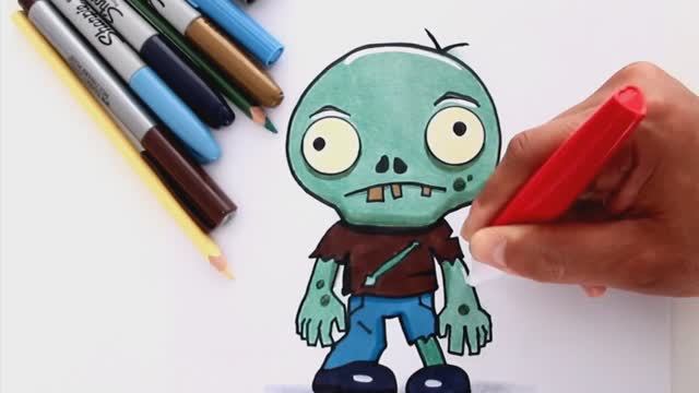 Как нарисовать простого ЗОМБИ в стиле «Растения против Зомби» смотреть онлайн