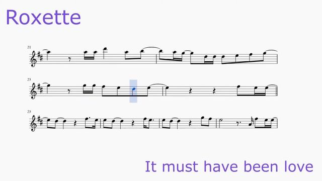 Roxette - It must have been love. For tenor sax смотреть онлайн