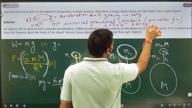 Gravitational force acts on all objects in proportion to their masses. Why then, a heavy object doe смотреть онлайн