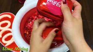RED COCA COLA ! Mixing Random Things into CLEAR Slime! Satisfying Slime Videos #271