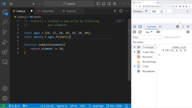 FILTER метод JS // JavaScript filter method смотреть онлайн