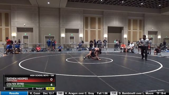 High School Boys 138 Zathen Hoopes Unattached Vs Colten Byrd Team Barracuda WC смотреть онлайн
