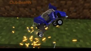 BeamNG drive   Cars Jumping Over Giant Herobrine in Minecraft Beamng Minecraft Mod