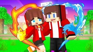 Девушка Джей Джей из огня и Джей Джей из воды - История любви - Майнкрафт анимация Майзена