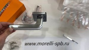 Дверные ручки Morelli «EON» MH-46 SC/W-S55 Цвет - Матовый хром/белый